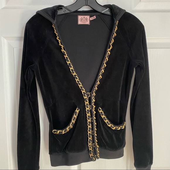 JUICY COUTURE CHIC VELOUR TRACK HOODIE JACKET - Picture 2 of 10